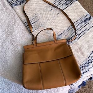 Tory Burch Block T crossbody satchel. Used in good condition.